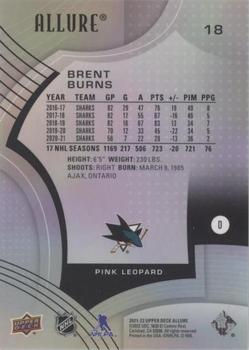 2021-22 Upper Deck Allure - Pink/Blue Leopard #18 Brent Burns Back