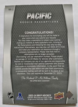 2023-24 Upper Deck MVP - Rookie Redemptions #RR-2 Pacific Division Back