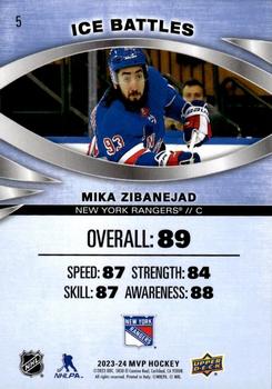 2023-24 Upper Deck MVP - Ice Battles #5 Mika Zibanejad Back