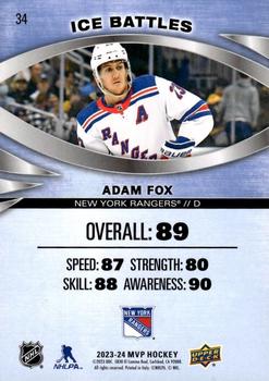 2023-24 Upper Deck MVP - Ice Battles #34 Adam Fox Back