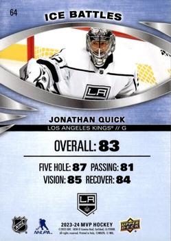 2023-24 Upper Deck MVP - Ice Battles #64 Jonathan Quick Back