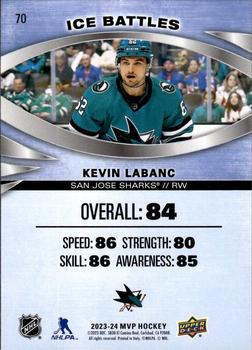2023-24 Upper Deck MVP - Ice Battles #70 Kevin Labanc Back