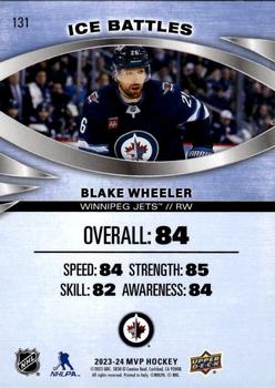2023-24 Upper Deck MVP - Ice Battles #131 Blake Wheeler Back