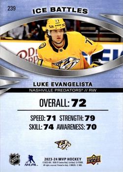 2023-24 Upper Deck MVP - Ice Battles #239 Luke Evangelista Back