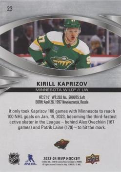 2023-24 Upper Deck MVP - Silver Script #23 Kirill Kaprizov Back