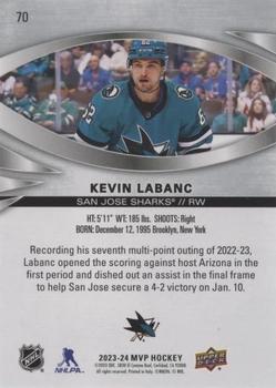 2023-24 Upper Deck MVP - Silver Script #70 Kevin Labanc Back