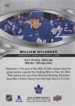 2023-24 Upper Deck MVP - Silver Script #103 William Nylander Back