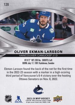 2023-24 Upper Deck MVP - Silver Script #128 Oliver Ekman-Larsson Back