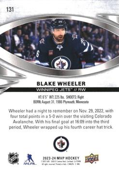 2023-24 Upper Deck MVP - Silver Script #131 Blake Wheeler Back