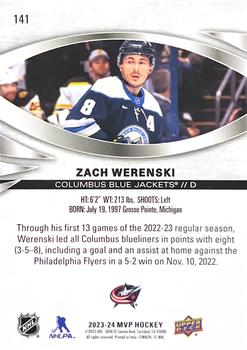 2023-24 Upper Deck MVP - Silver Script #141 Zach Werenski Back