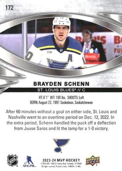 2023-24 Upper Deck MVP - Silver Script #172 Brayden Schenn Back