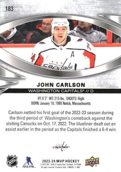 2023-24 Upper Deck MVP - Silver Script #183 John Carlson Back