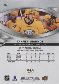 2023-24 Upper Deck MVP - Silver Script #213 Tanner Jeannot Back