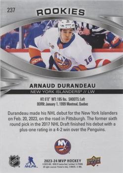 2023-24 Upper Deck MVP - Silver Script #237 Arnaud Durandeau Back