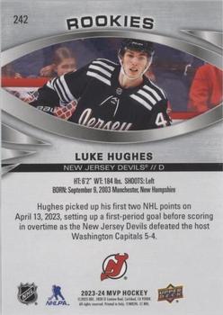 2023-24 Upper Deck MVP - Silver Script #242 Luke Hughes Back