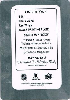 2023-24 Upper Deck MVP - Printing Plates Black #156 Jakub Vrana Back