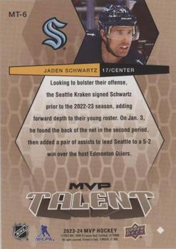 2023-24 Upper Deck MVP - 20th Anniversary MVP Talent Gold Script #MT-6 Jaden Schwartz Back