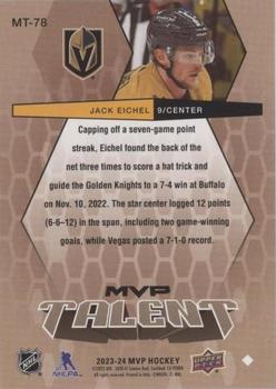 2023-24 Upper Deck MVP - 20th Anniversary MVP Talent Gold Script #MT-78 Jack Eichel Back