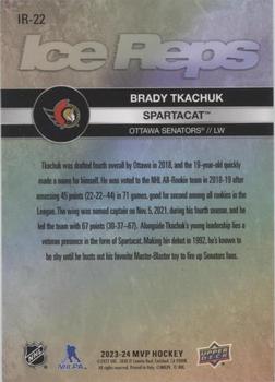 2023-24 Upper Deck MVP - Ice Reps #IR-22 Brady Tkachuk / Spartacat Back