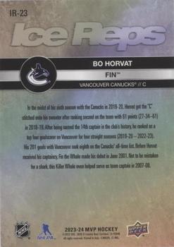 2023-24 Upper Deck MVP - Ice Reps #IR-23 Bo Horvat / Fin The Whale Back