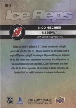 2023-24 Upper Deck MVP - Ice Reps Gold #IR-9 Nico Hischier / N.J. Devil Back