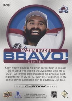 2021-22 Upper Deck Ovation - Bravo! #B-10 Nazem Kadri Back