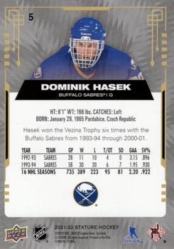 2021-22 Upper Deck Stature - Red #5 Dominik Hasek Back
