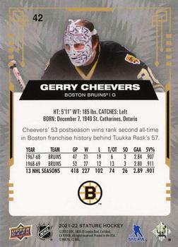 2021-22 Upper Deck Stature - Red #42 Gerry Cheevers Back
