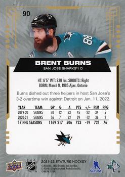 2021-22 Upper Deck Stature - Blue #90 Brent Burns Back