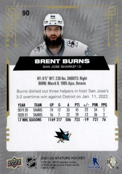 2021-22 Upper Deck Stature - Photo Variant #90 Brent Burns Back