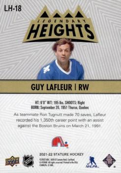 2021-22 Upper Deck Stature - Legendary Heights Green #LH-18 Guy Lafleur Back