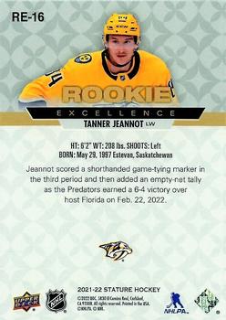 2021-22 Upper Deck Stature - Rookie Excellence #RE-16 Tanner Jeannot Back