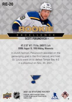 2021-22 Upper Deck Stature - Rookie Excellence #RE-20 Scott Perunovich Back