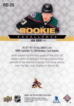 2021-22 Upper Deck Stature - Rookie Excellence #RE-25 Jan Jenik Back