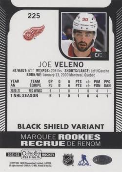 2021-22 O-Pee-Chee Platinum - Black Shield (Marquee Rookies) #225 Joe Veleno Back