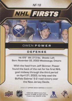 2022-23 Upper Deck - NHL Firsts #NF-18 Owen Power Back