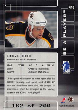 2001-02 Be a Player Update - 2001-02 Be a Player Memorabilia Update Ruby #440 Chris Kelleher Back