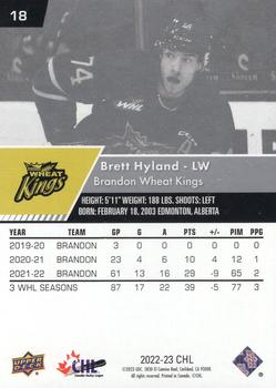 2022-23 Upper Deck CHL #18 Brett Hyland Back