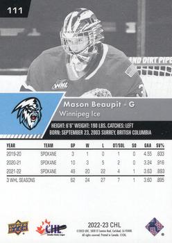 2022-23 Upper Deck CHL #111 Mason Beaupit Back