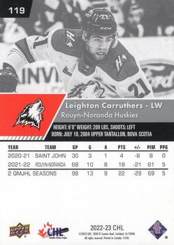 2022-23 Upper Deck CHL #119 Leighton Carruthers Back