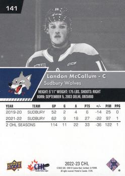 2022-23 Upper Deck CHL #141 Landon McCallum Back