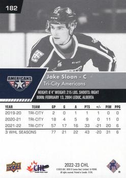 2022-23 Upper Deck CHL #182 Jake Sloan Back