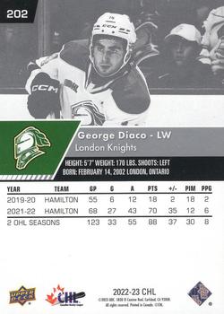 2022-23 Upper Deck CHL #202 George Diaco Back