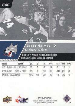 2022-23 Upper Deck CHL #240 Jacob Holmes Back