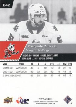 2022-23 Upper Deck CHL #242 Pasquale Zito Back