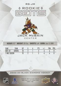 2022-23 Upper Deck Black Diamond - Rookie Gems #RG-JM Jack McBain Back