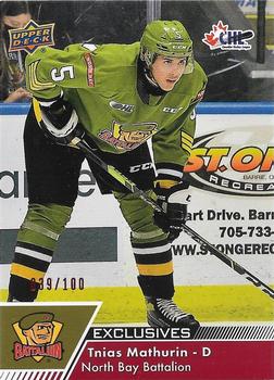2022-23 Upper Deck CHL - Exclusives #180 Tnias Mathurin Front