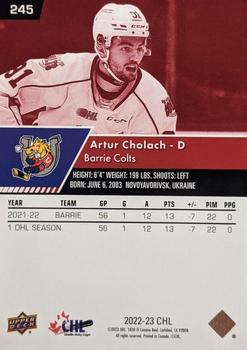 2022-23 Upper Deck CHL - Exclusives #245 Artur Cholach Back