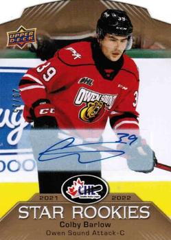 2022-23 Upper Deck CHL - 2021-22 CHL Star Rookies Autographs #CSR-4 Colby Barlow Front