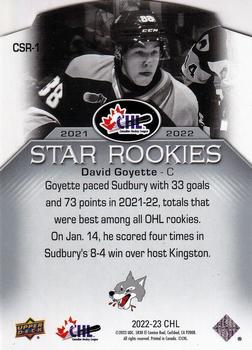 2022-23 Upper Deck CHL - 2021-22 CHL Star Rookies #CSR-1 David Goyette Back